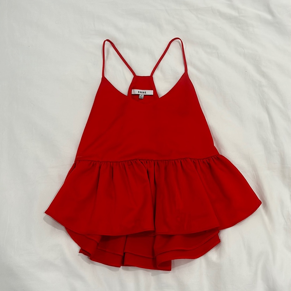 Red peplum top